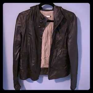Mike & Chris Hooded Leather Jacket